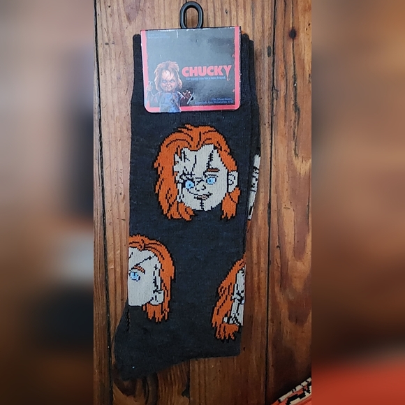 2 Pair Of Scary Movie Socks. A Nightmare On Elm Street And Chucky/ Childs Play - Picture 4 of 4